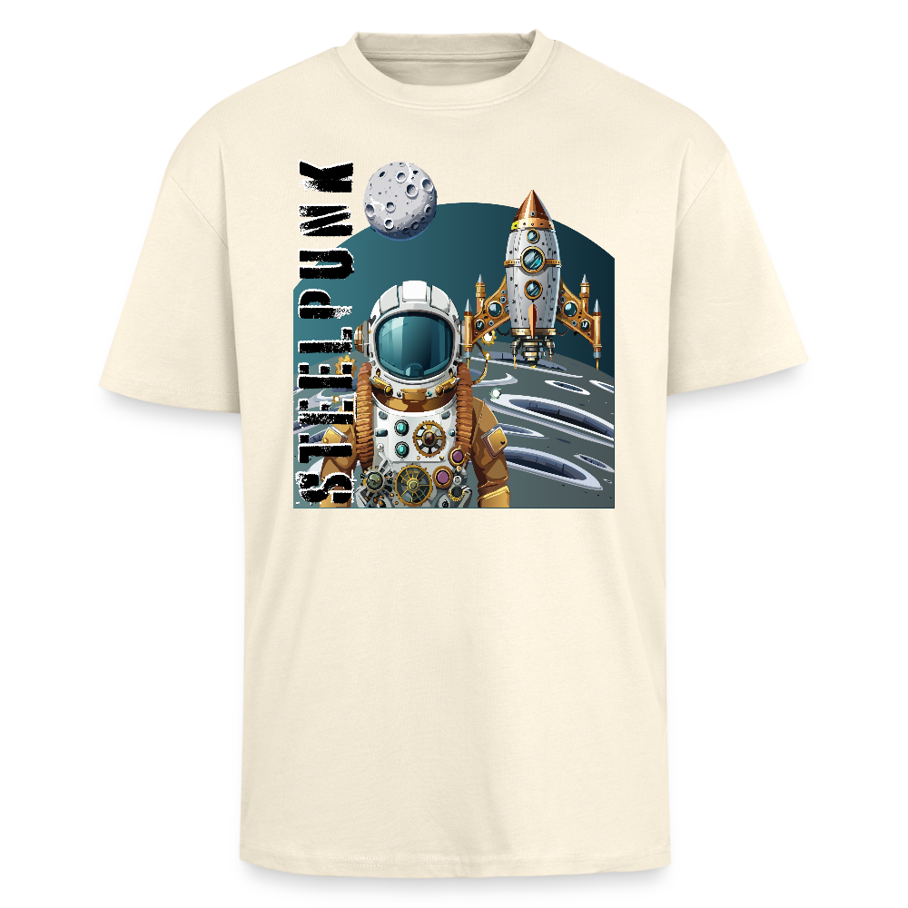 Heavy Oversize T-Shirt mit STEELPUNK PRINT - Creme