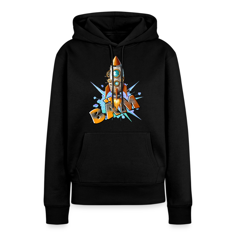 Frauen Premium Hoodie mit RAKETE PRINT - Schwarz