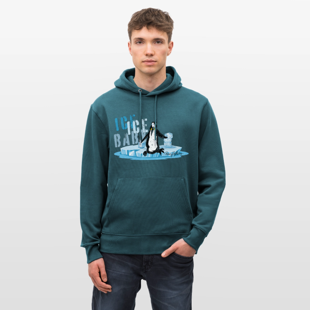 Unisex Bio-Hoodie mit ICE ICE BABY PINGUIN PRINT - Dunkles Petrol