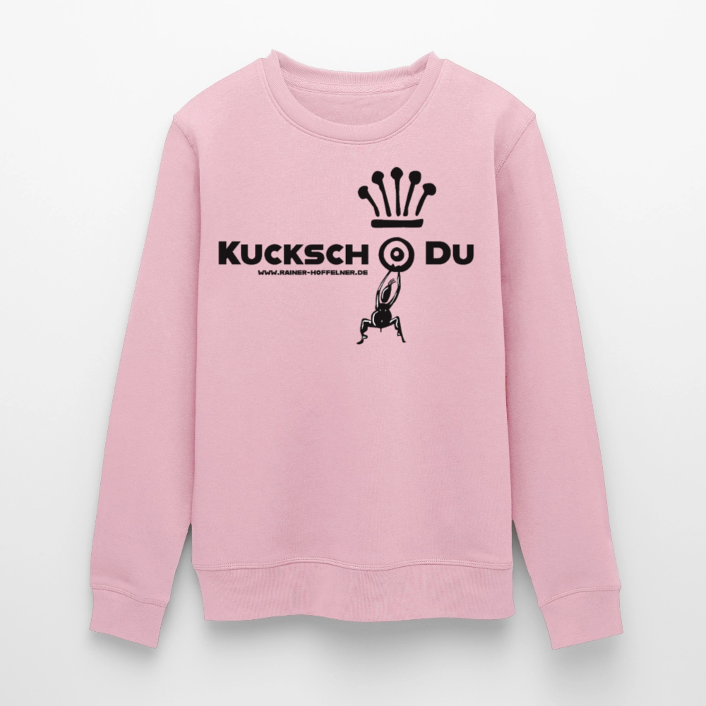 Unisex Bio-Sweatshirt mit KUCKSCH DU PRINT - Hellrosa