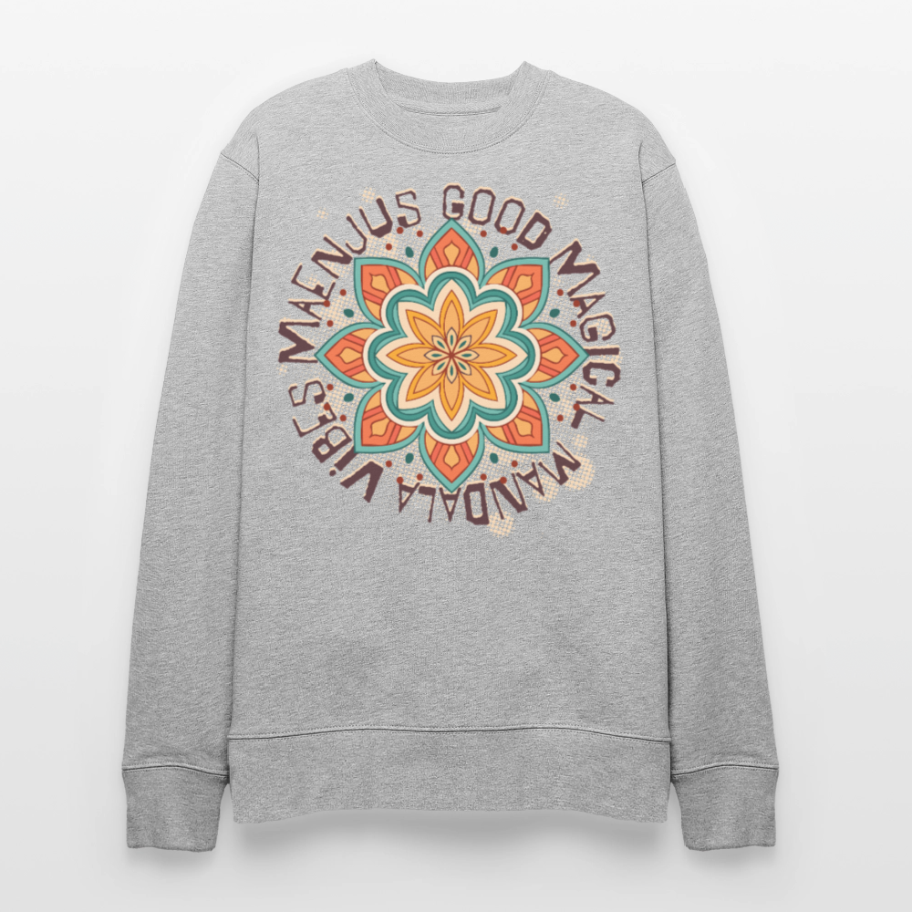 Unisex Bio-Sweatshirt mit MANDALA VIBES PRINT - Grau meliert