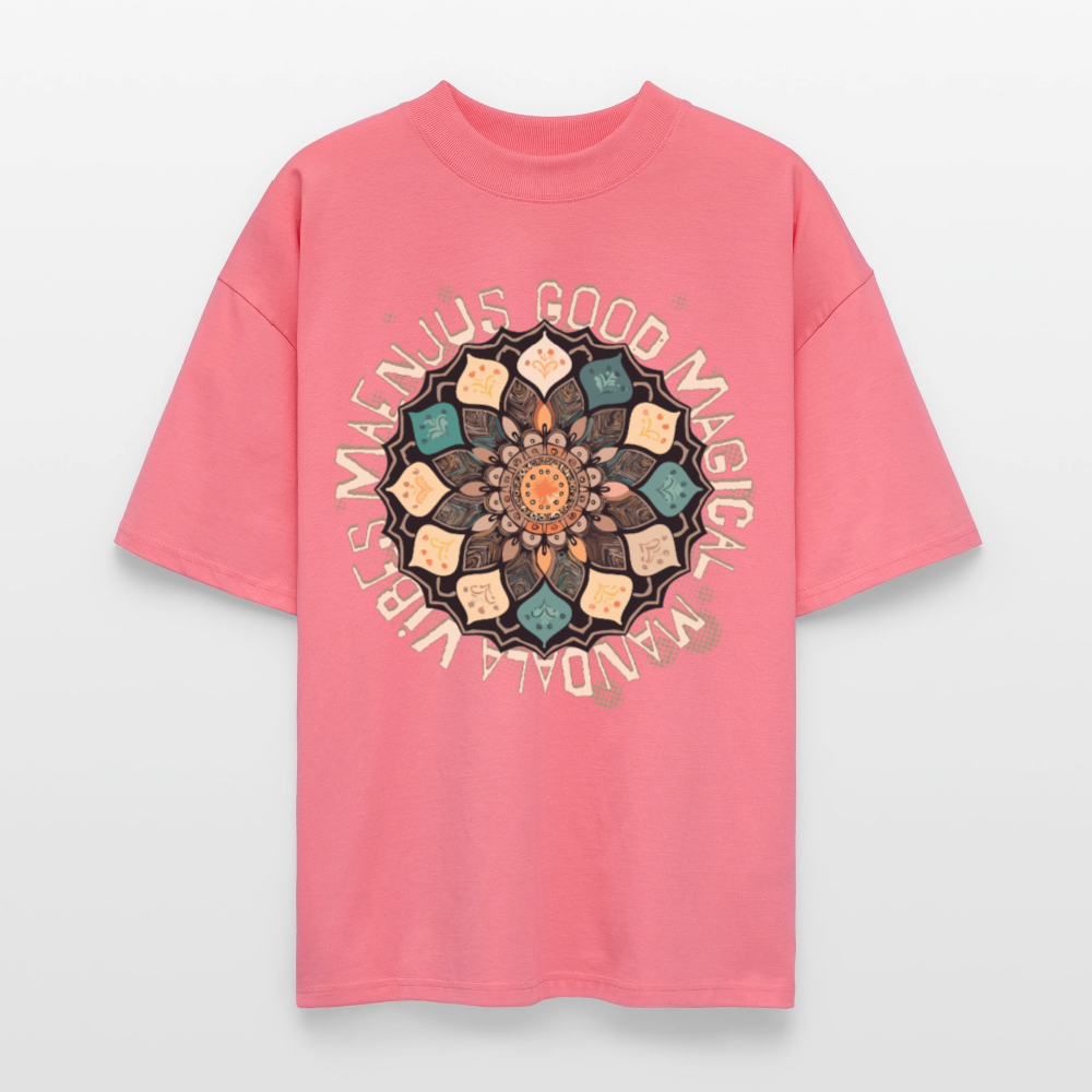 Oversized Unisex Bio T-Shirt mit MANDALA VIBES PRINT - Pink