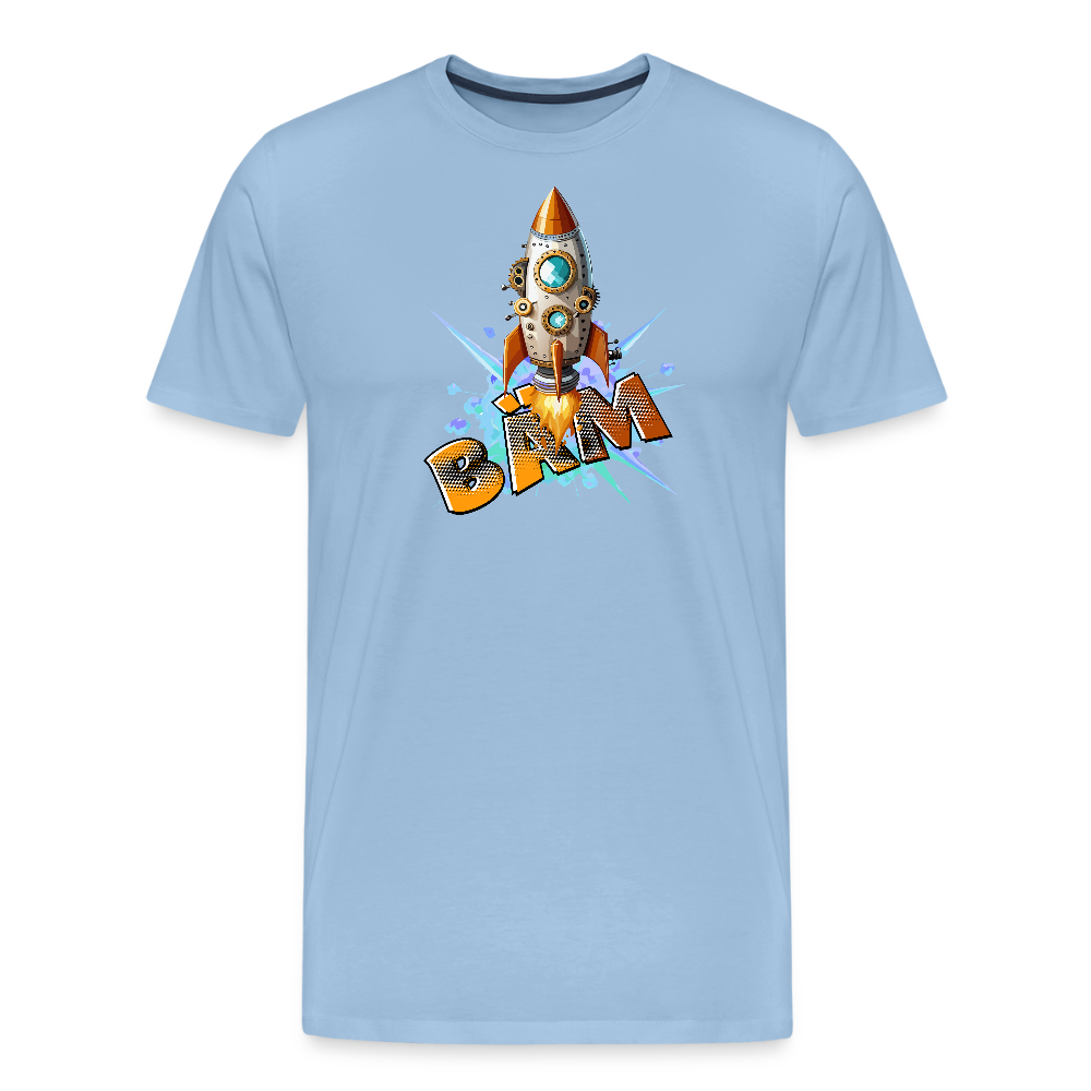 Männer Premium T-Shirt mit RAKETE PRINT - Sky