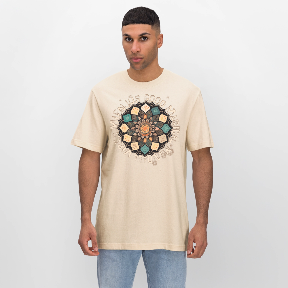 Unisex Bio-T-Shirt mit MANDALA VIBES PRINT - Weißgrau