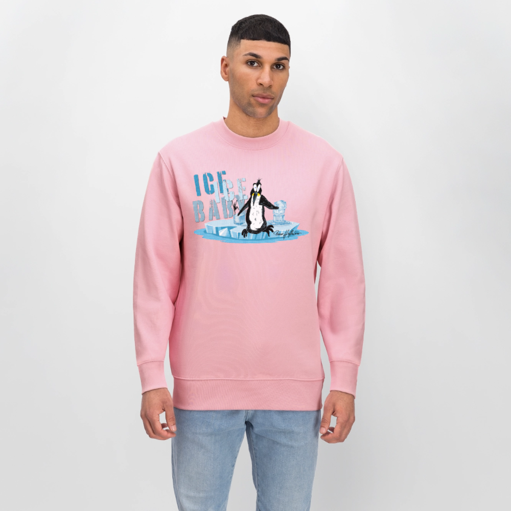 Unisex Bio-Sweatshirt mit ICE ICE BABY PRINT - Hellrosa