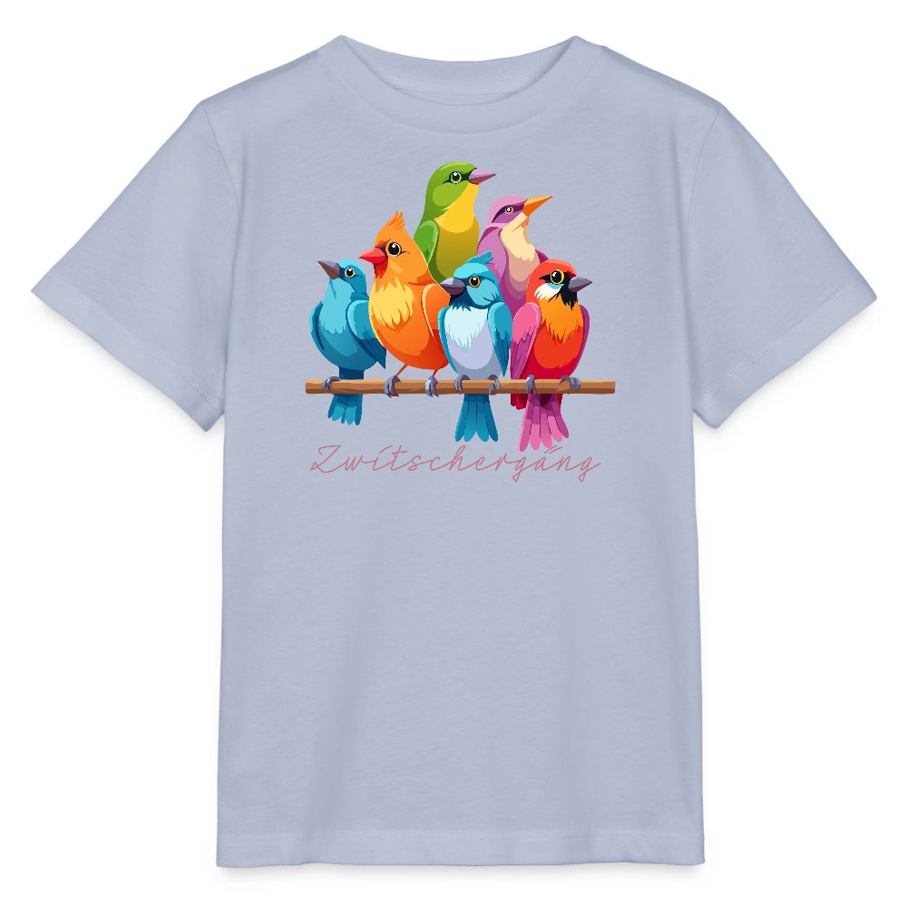 Kinder T-Shirt MINI mit Zwitschergäng Print - Lavendel-Violett