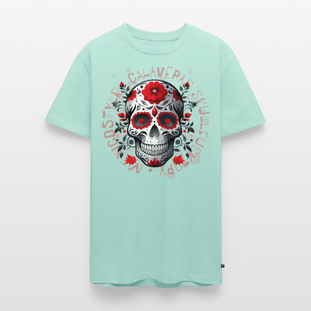 Männer Premium T-Shirt mit CALAVERAS SKULL PRINT - Mint