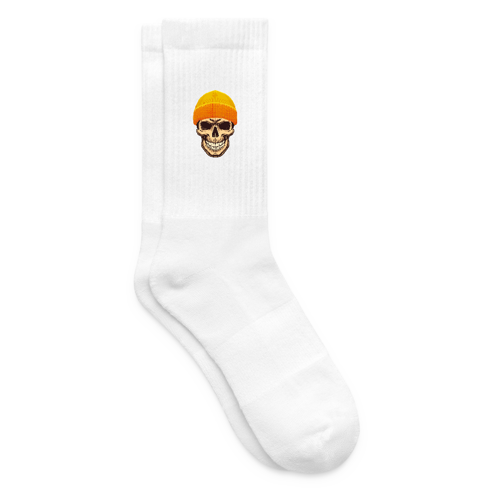 Tennissocken mit SNOWSKULL Print - Weiß