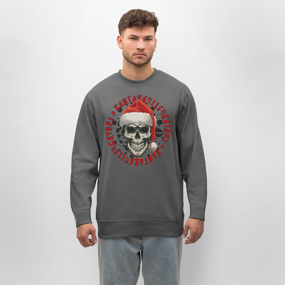 Unisex Bio-Sweatshirt mit SANTASKULL FUCKTORY PRINT - Anthrazit