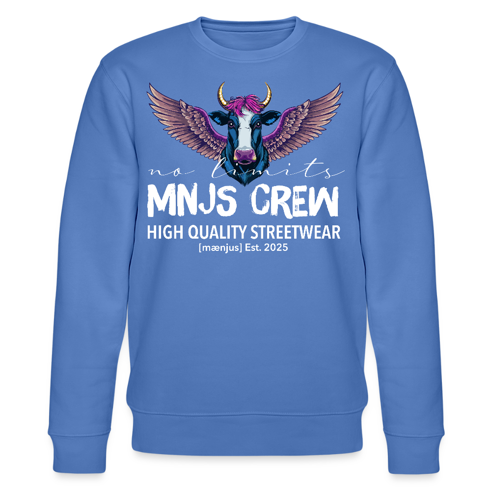 Unisex Bio-Sweatshirt mit MNJS CREW no limits PRINT - Blau