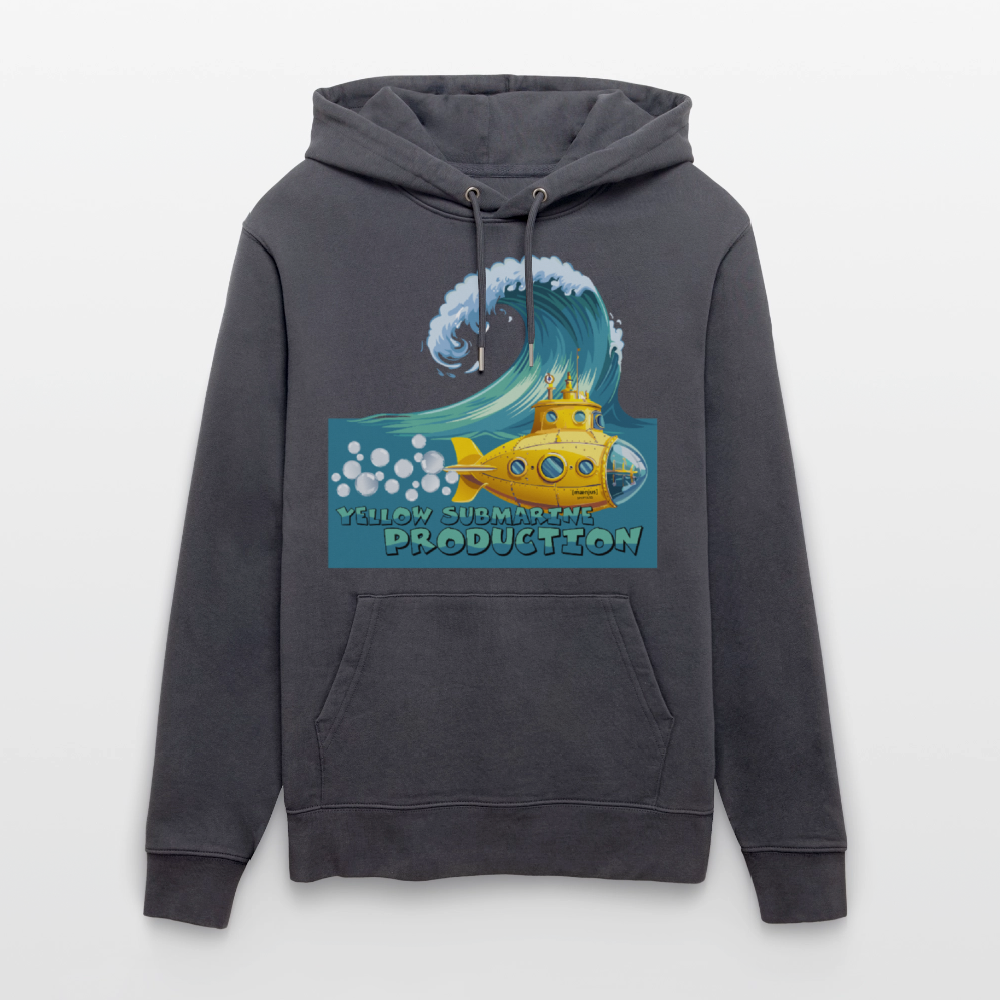 Unisex Bio-Hoodie mit YELLOW SUBMARINE PRODUCTION PRINT - Indigoblau