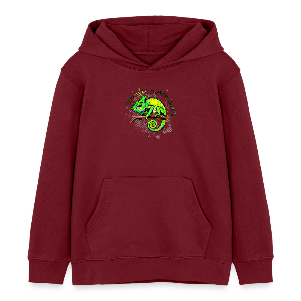 MNJS KIDS Bio-Hoodie mit BE DIFFERENT PRINT - Burgunderrot