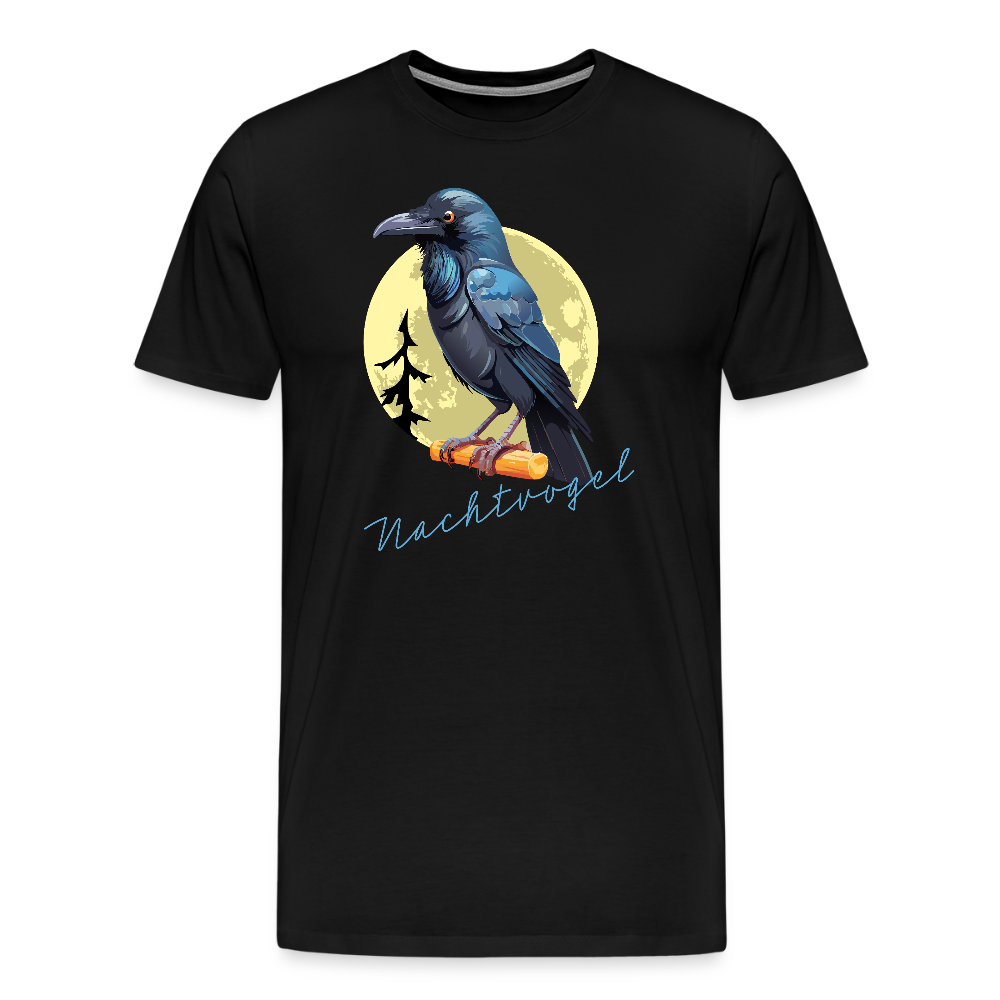 Männer Premium T-Shirt mit NACHTVOGEL PRINT - Schwarz
