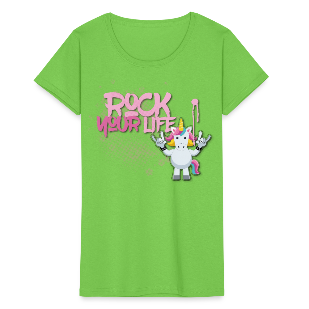 Frauen-T-Shirt mit ROCK YOUR LIFE PRINT - Hellgrün