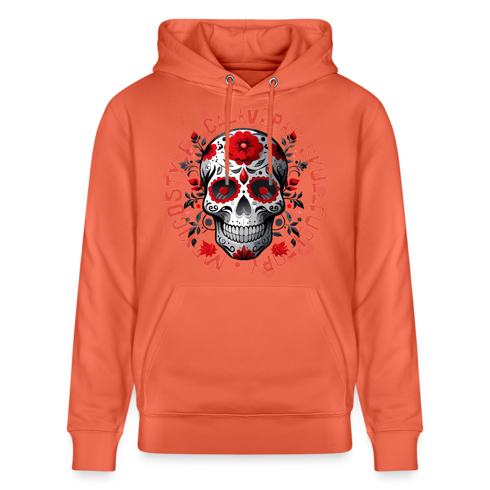 Unisex Hoodie mit CALAVERAS SKULL PRINT - Hellrot