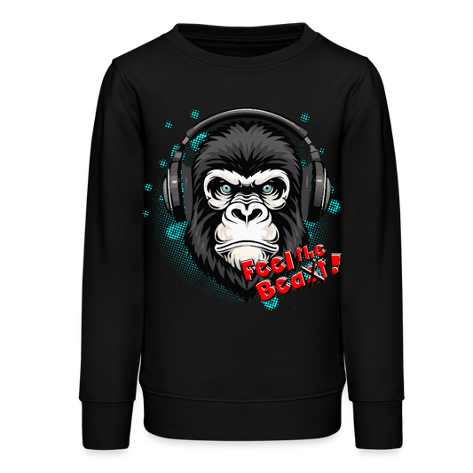 MNJS TEENS Bio Sweatshirt mit FEEL THE BEA(S)T PRINT - Schwarz