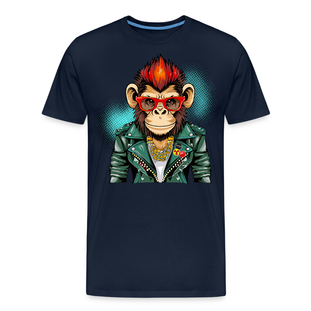 Männer Premium T-Shirt mit MONKEY PRINT - Navy
