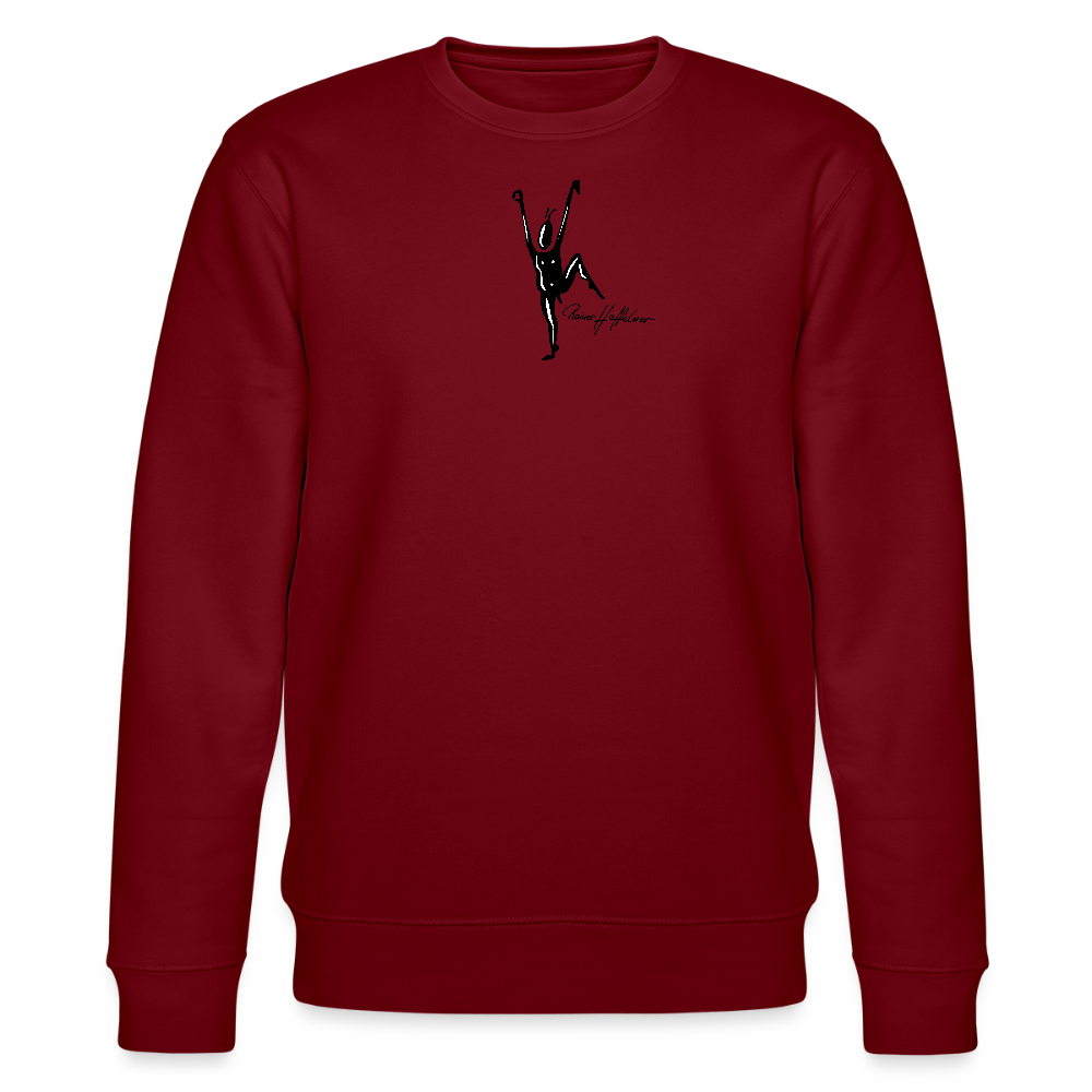 Unisex Bio-Sweatshirt mit TUSCHEMÄNNCHEN PRINT - Burgunderrot