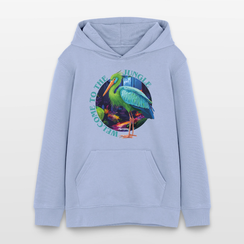 MNJS TEENS Bio-Hoodie mit WELCOME TO THE JUNGLE PRINT - Sky