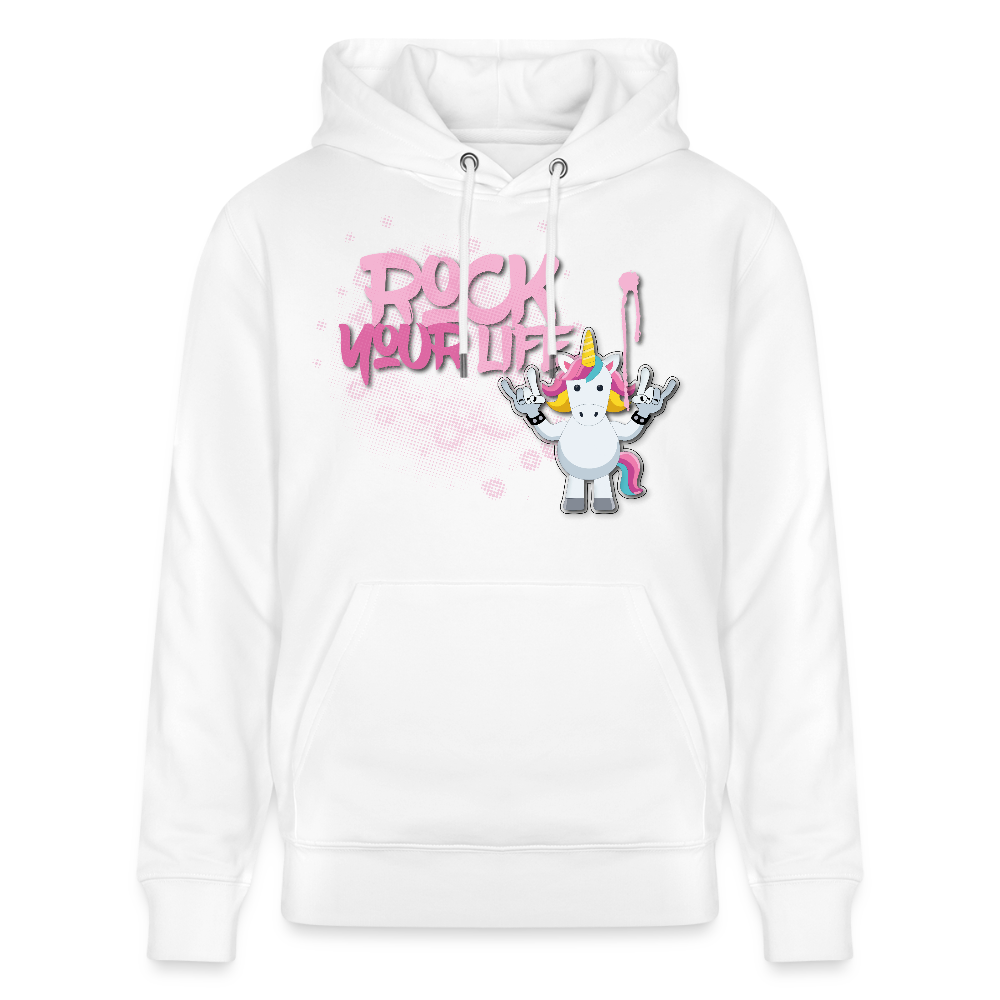Unisex Hoodie mit ROCK YOUR LIFE PRINT - Weiß