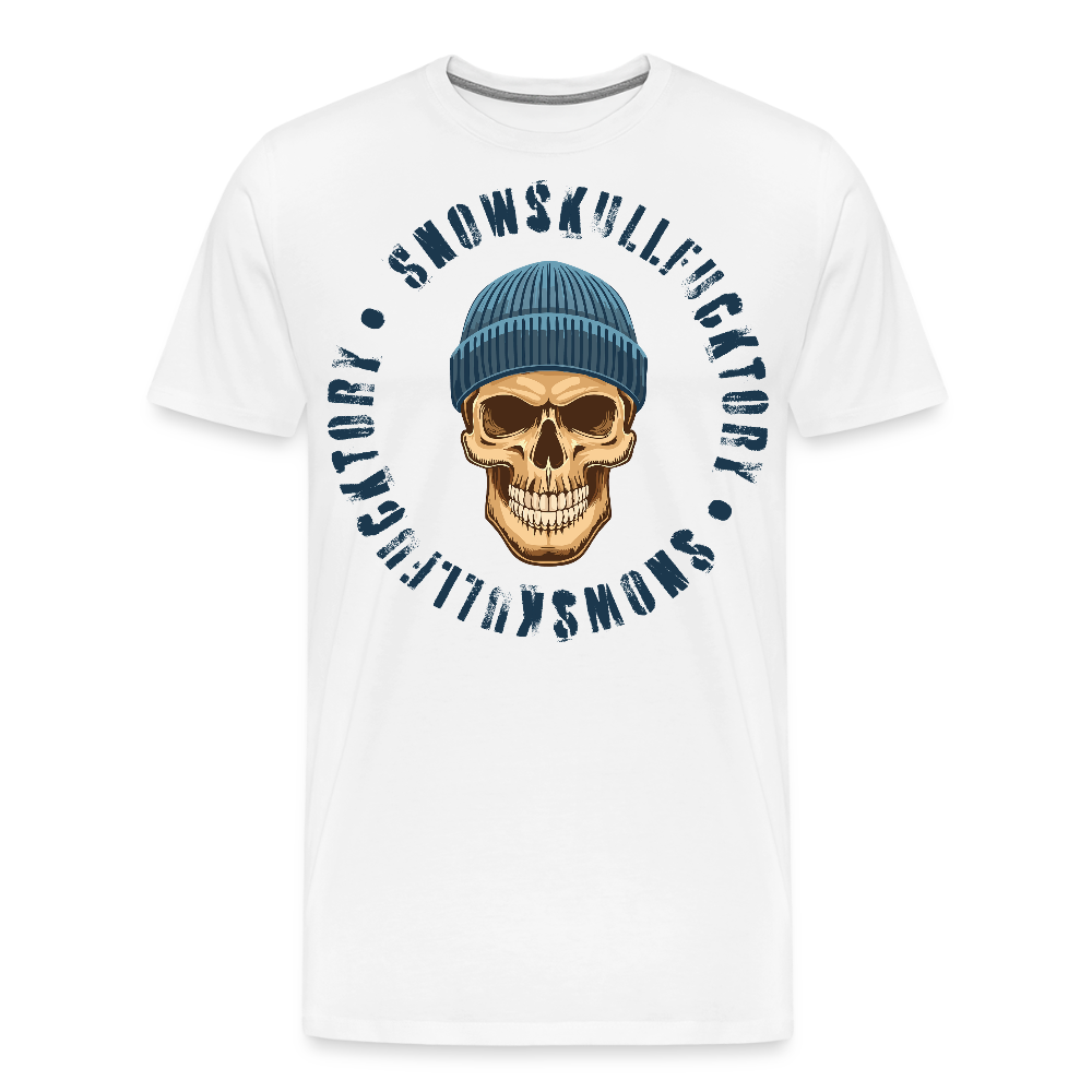 Männer Premium T-Shirt mit SNOWSKULL PRINT - Weiß