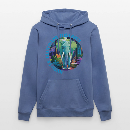 Unisex Bio-Hoodie mit REDEYE ELEPHANT DISTRICT PRINT - Blau