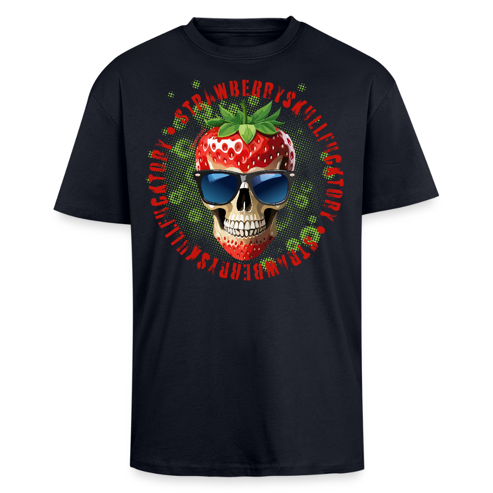 Heavy Oversize T-Shirt mit STRAWBERRY SKULL PRINT - French Navy