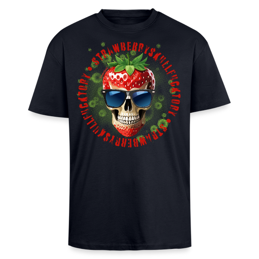 Heavy Oversize T-Shirt mit STRAWBERRY SKULL PRINT - French Navy