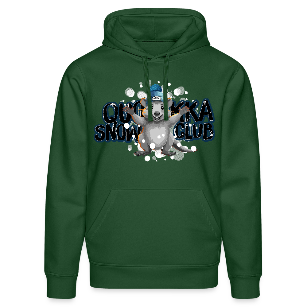 Unisex Bio-Hoodie mit QUOKKA SNOWCLUB PRINT - Flaschengrün