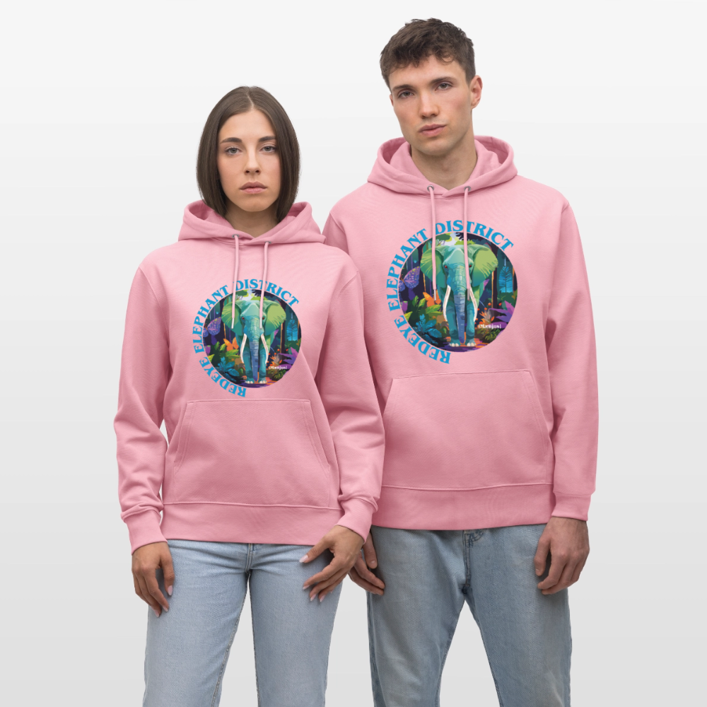 Unisex Bio-Hoodie mit REDEYE ELEPHANT DISTRICT PRINT - Lila Traum