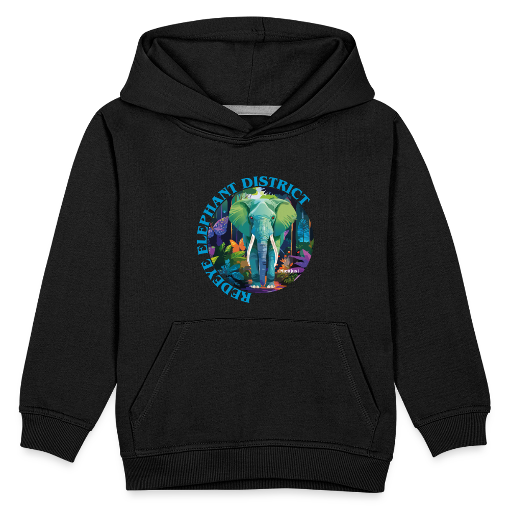 MNJS KIDS Premium Hoodie mit REDEYE ELEPHANT DISTRICT PRINT - Schwarz