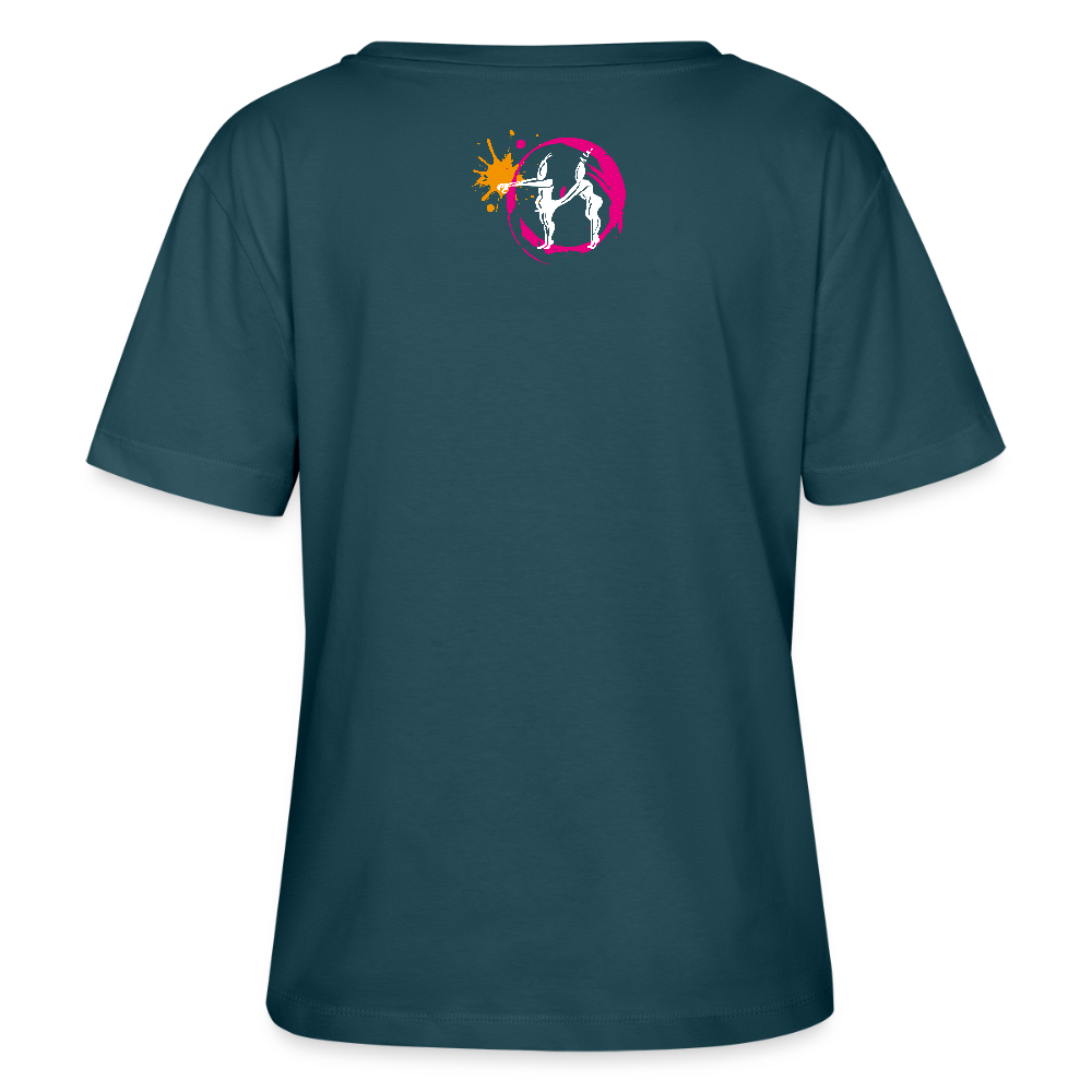 Frauen T-Shirt mit ES ESKALIERT EH PRINT - Dunkles Petrol