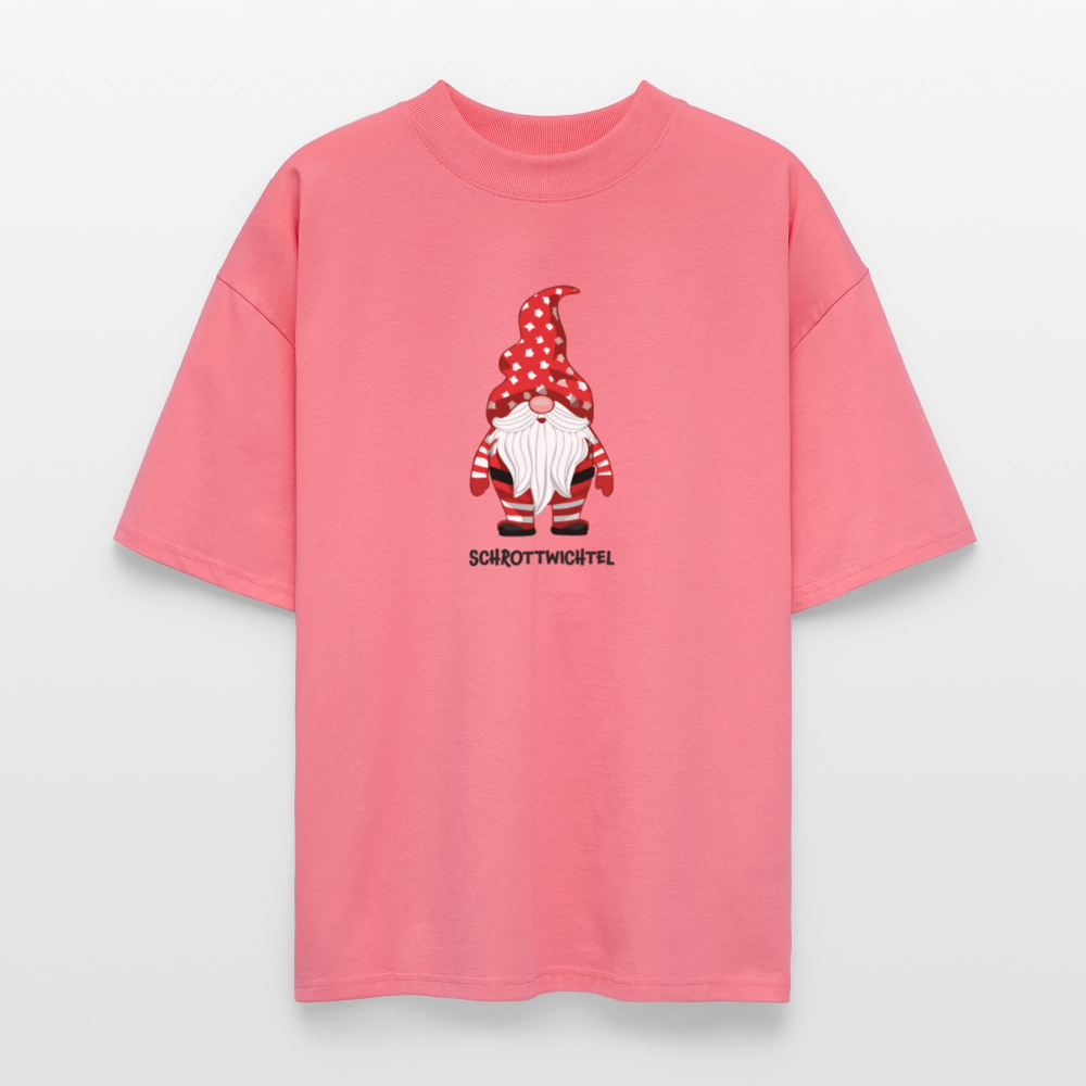 Oversized Unisex Bio T-Shirt mit SCHROTTWICHTEL PRINT - Pink