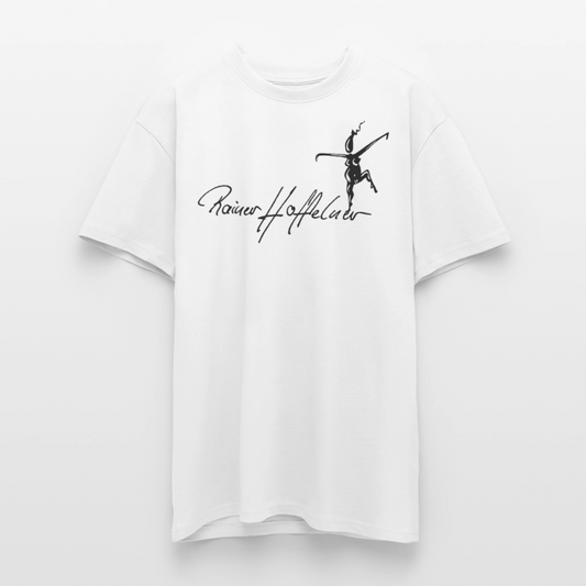 Heavy Oversize T-Shirt mit TUSCHEMÄNNCHEN PRINT - Weiß