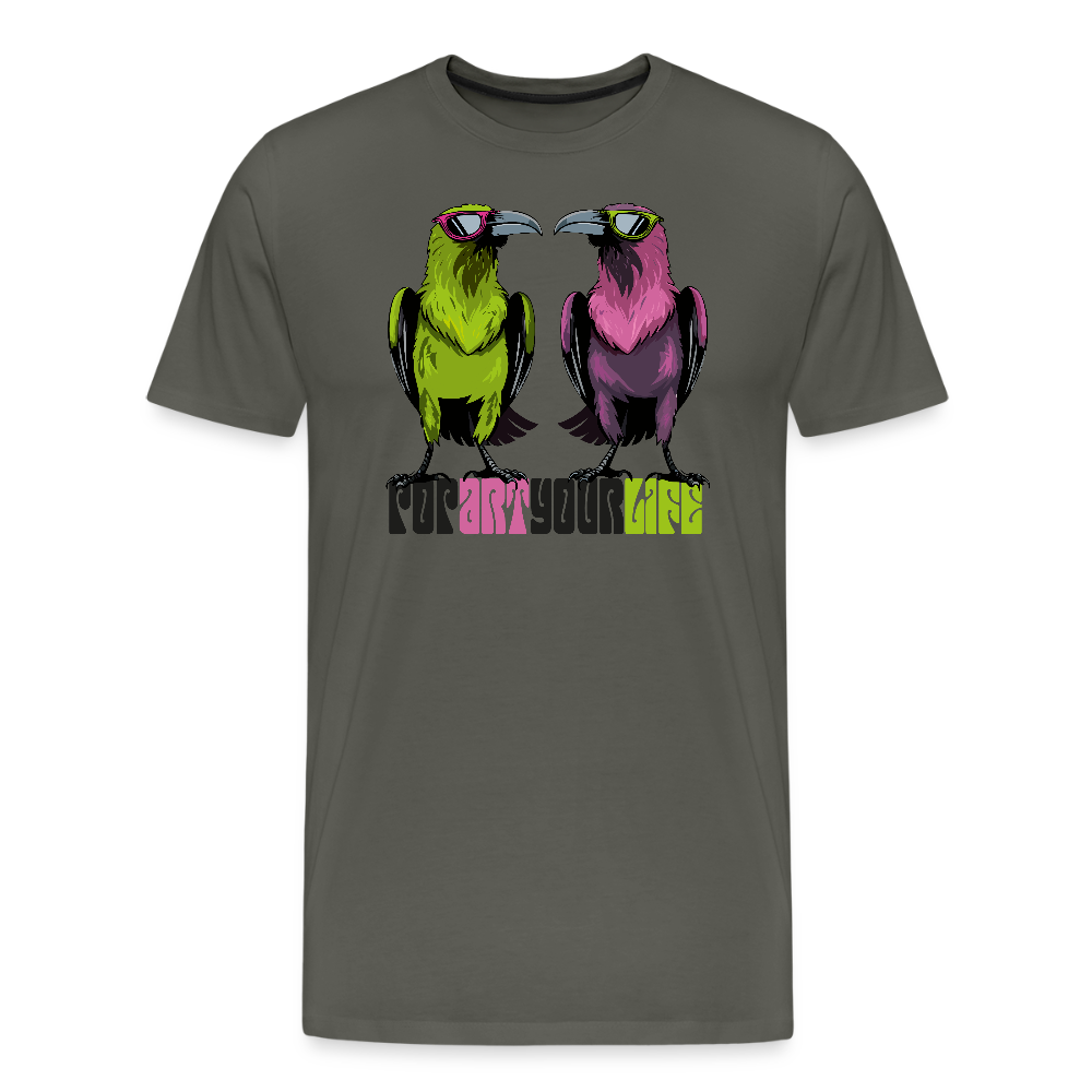 Männer Premium T-Shirt mit POPART YOUR LIFE PRINT - Asphalt