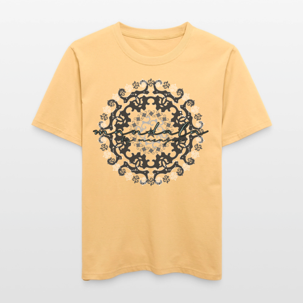 Unisex Bio-T-Shirt mit BLACK MANDALA PRINT - Hellgelb