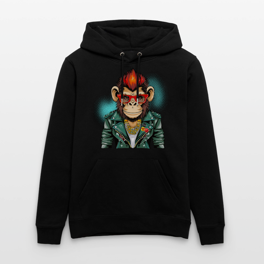 Unisex Hoodie mit MONKEY PRINT - Schwarz