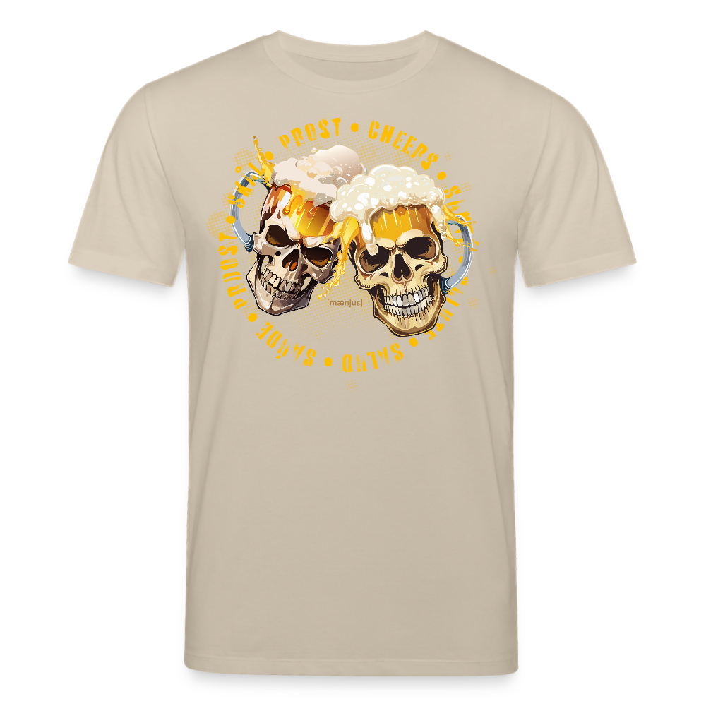 Unisex Bio-T-Shirt mit OKTOBERFEST SKULL BOY PRINT - Beige