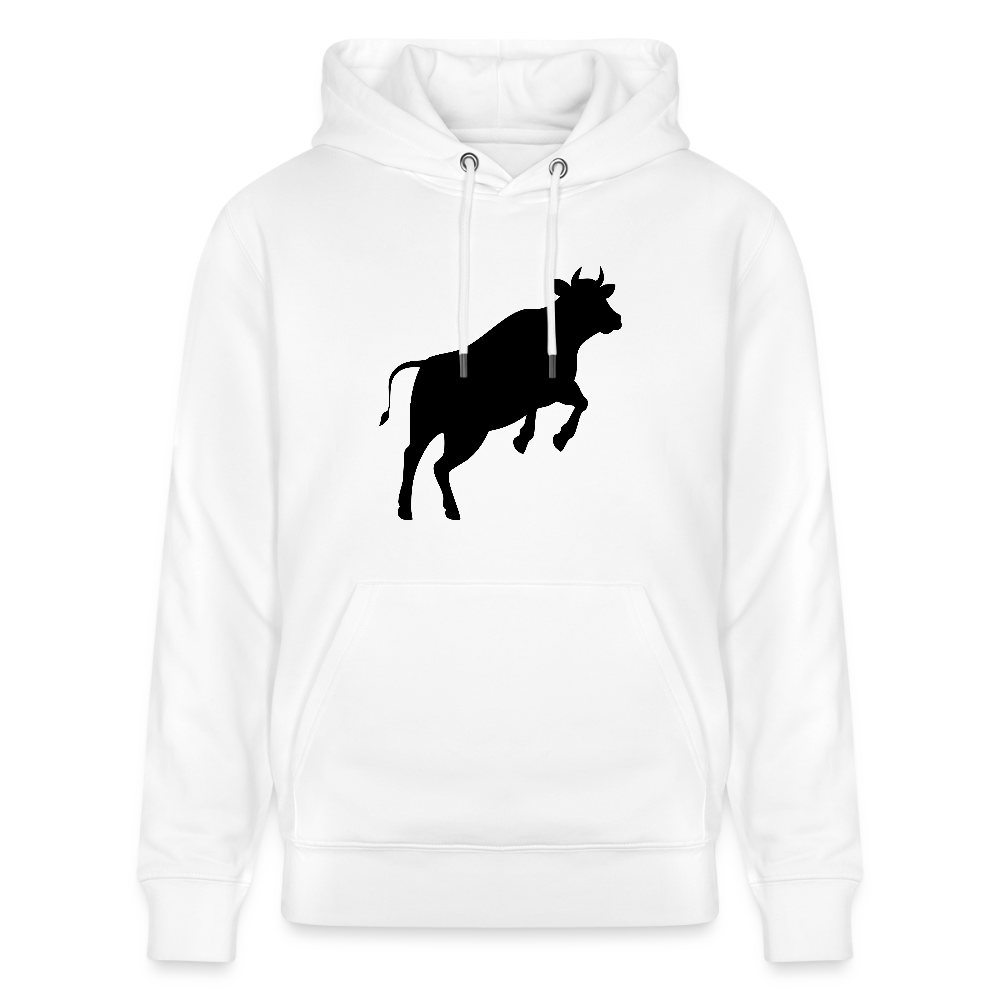 Unisex Hoodie mit JUMPING COW PRINT - Weiß