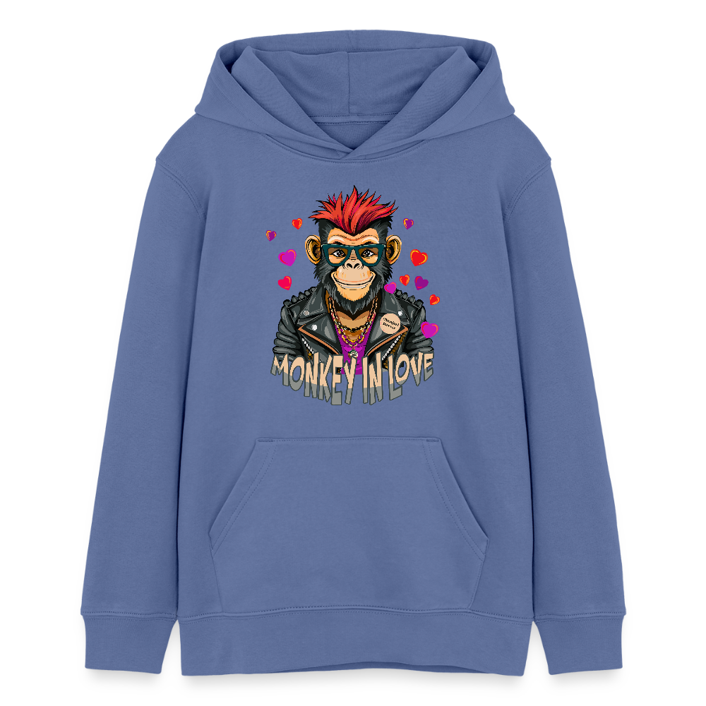 MNJS TEENS Bio-Hoodie mit MONKEY IN LOVE PRINT - Blau