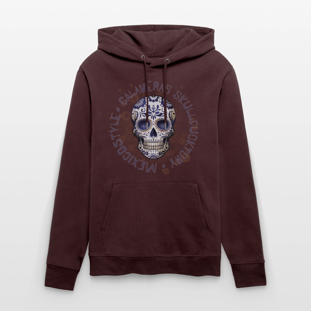 Unisex Hoodie mit CALAVERAS SKULL PRINT - Maroon