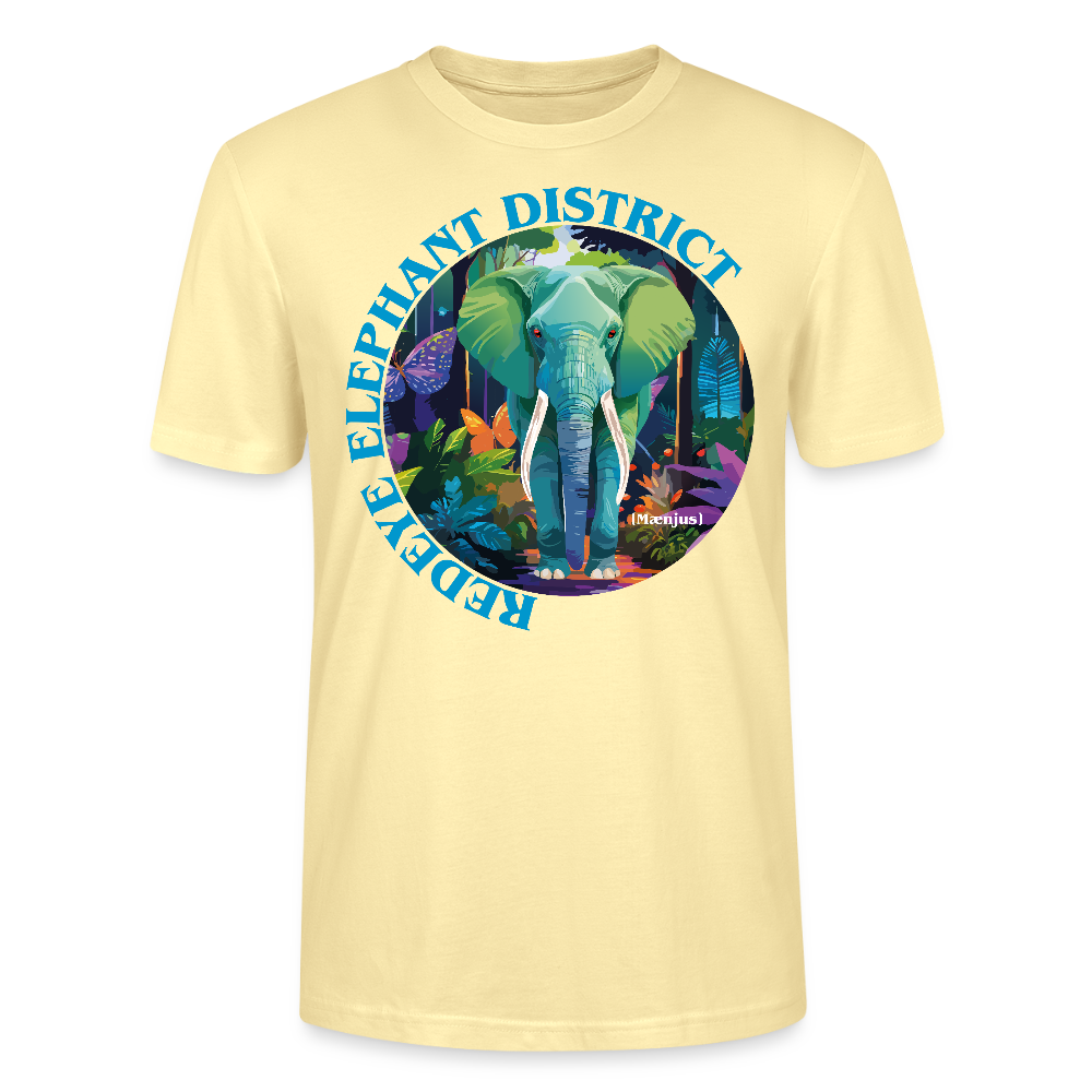Unisex T-Shirt mit REDEYE ELEPHANT DISTRICT PRINT Vorderseite - Creme