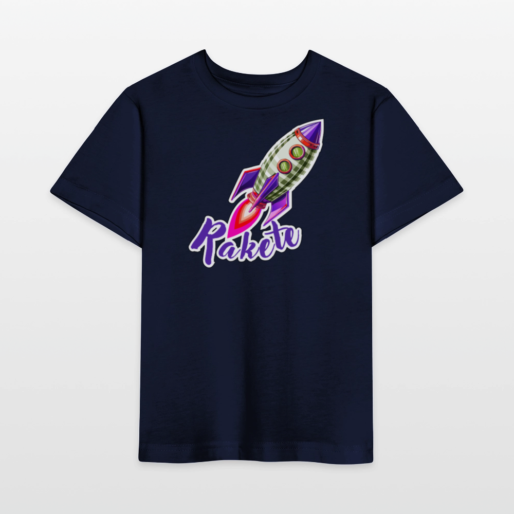 MNJS KIDS Bio T-Shirt mit RAKETE PRINT - Navy