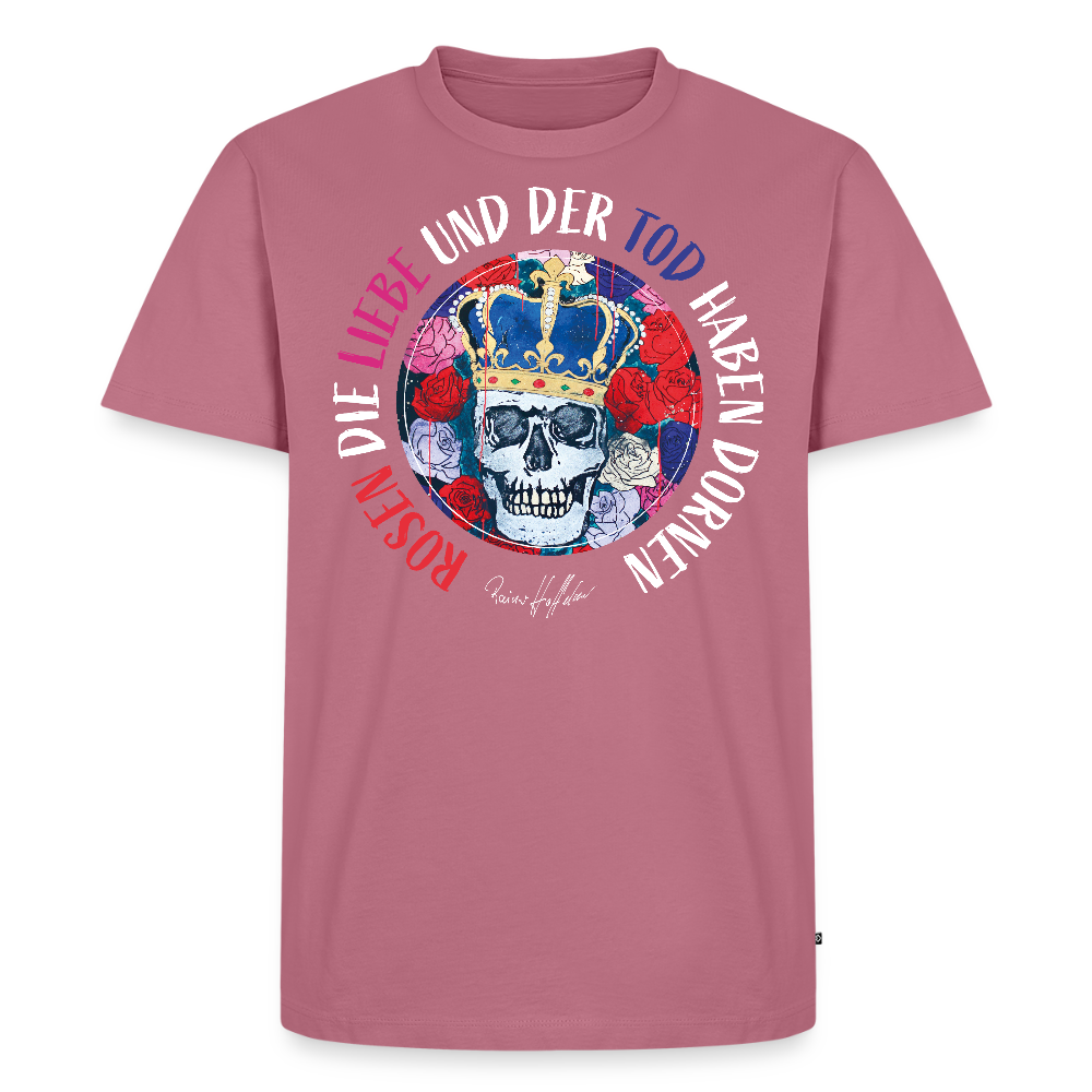 Männer Premium T-Shirt mit ROSEN DIE LIEBE UND DER TOD HABEN DORNEN PRINT - Mauve