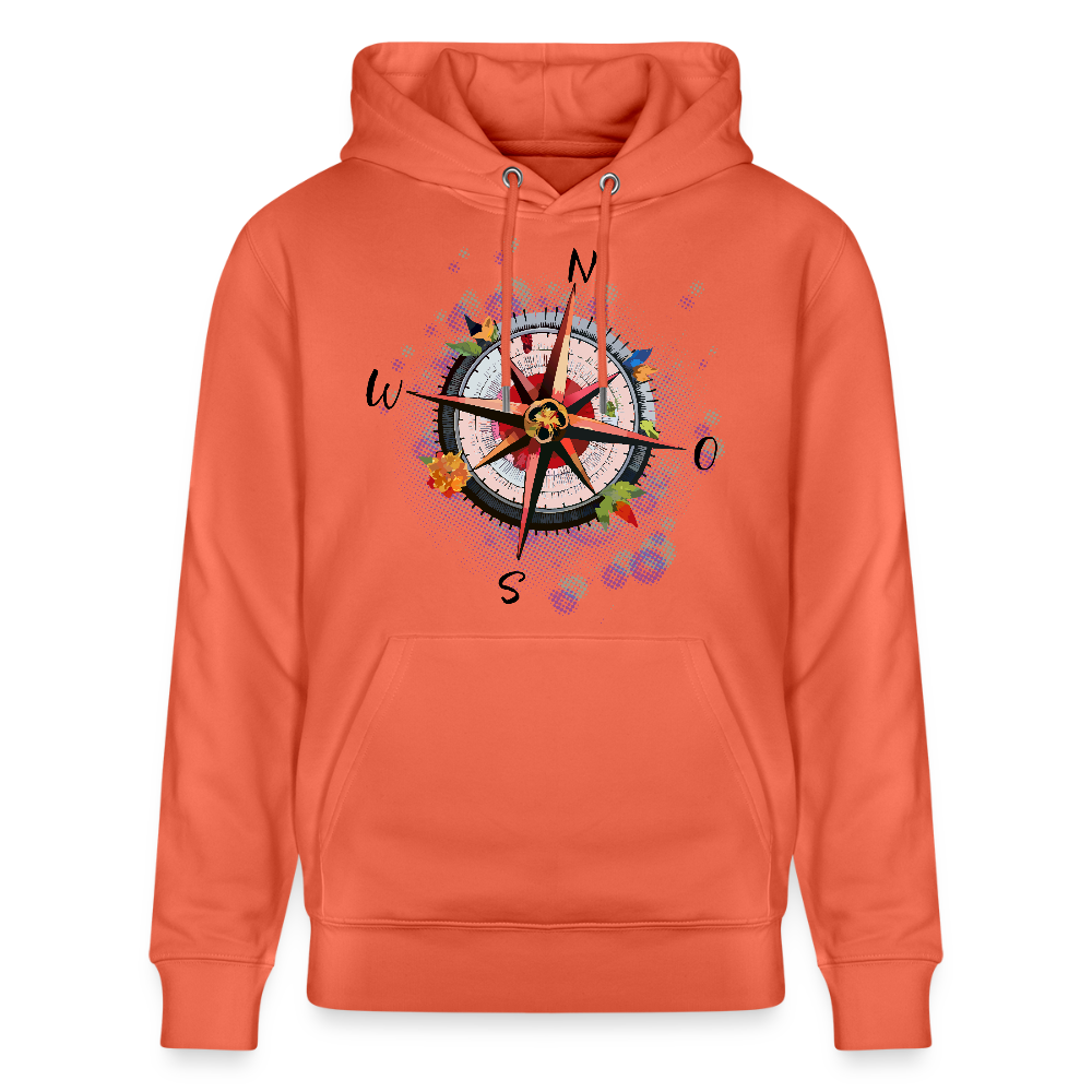 Unisex Hoodie mit WINDROSE PRINT - Hellrot