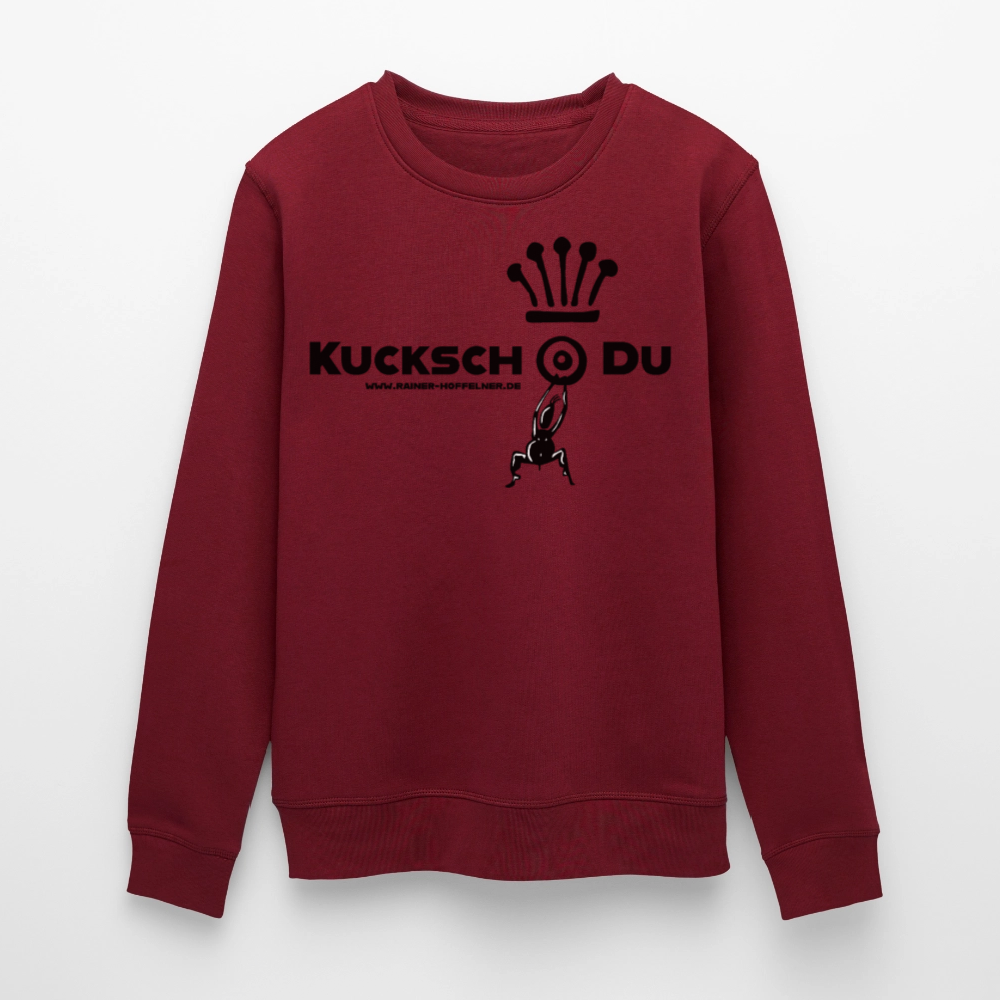 Unisex Bio-Sweatshirt mit KUCKSCH DU PRINT - Burgunderrot