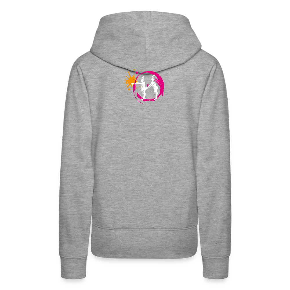 Frauen Premium Hoodie mit ES ESKALIERT EH PRINT - Grau meliert