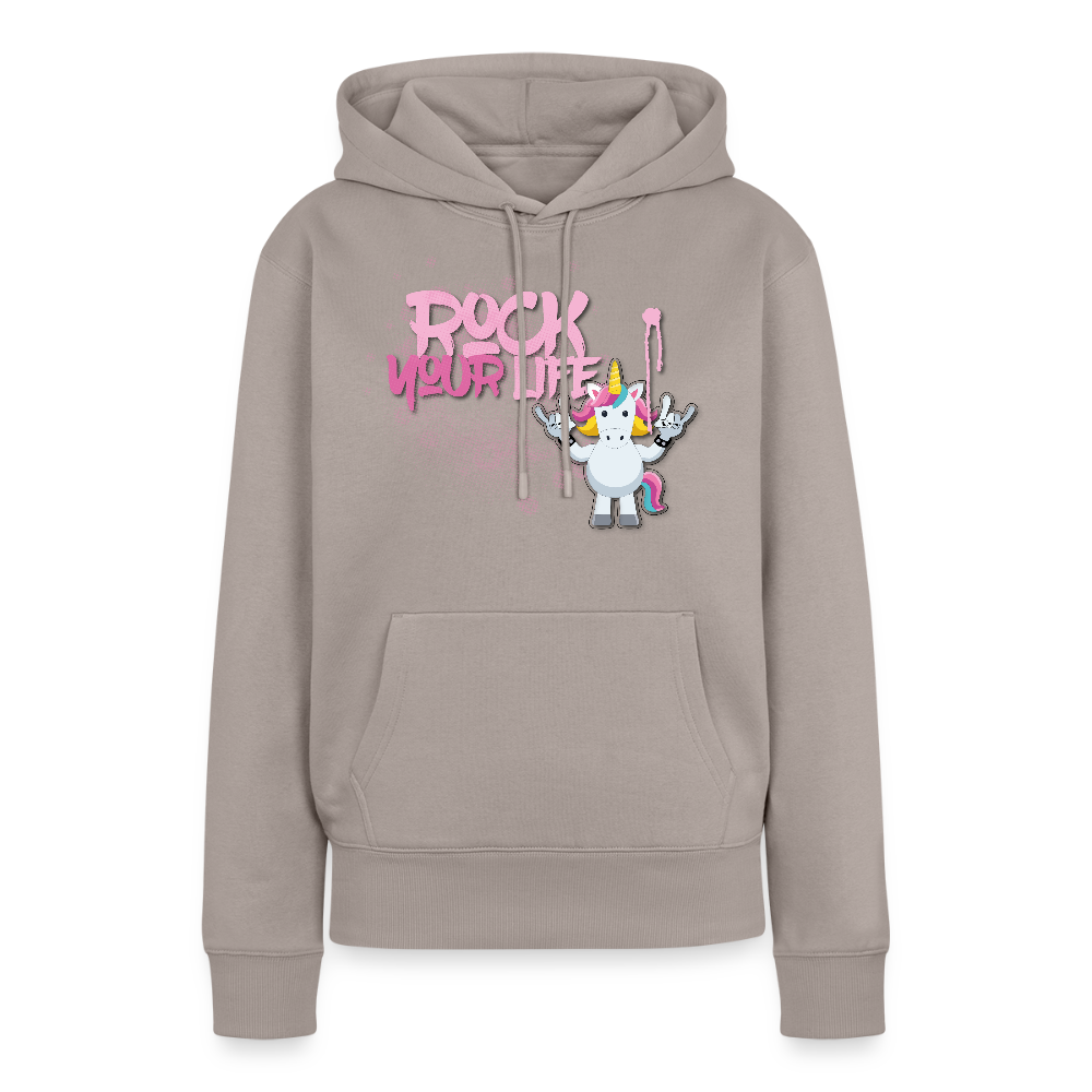 Frauen Premium Hoodie mit ROCK YOUR LIFE PRINT - Taupe