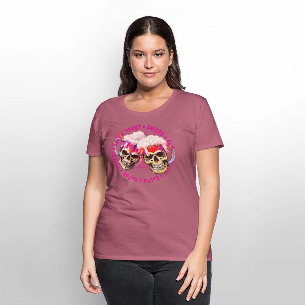 Frauen Premium T-Shirt mit OKTOBERFEST SKULL GIRL PRINT - Mauve