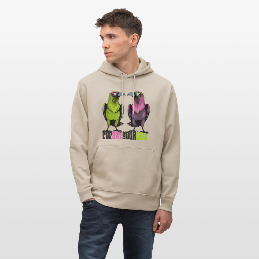 Unisex Hoodie mit POPART YOUR LIFE PRINT - Beige